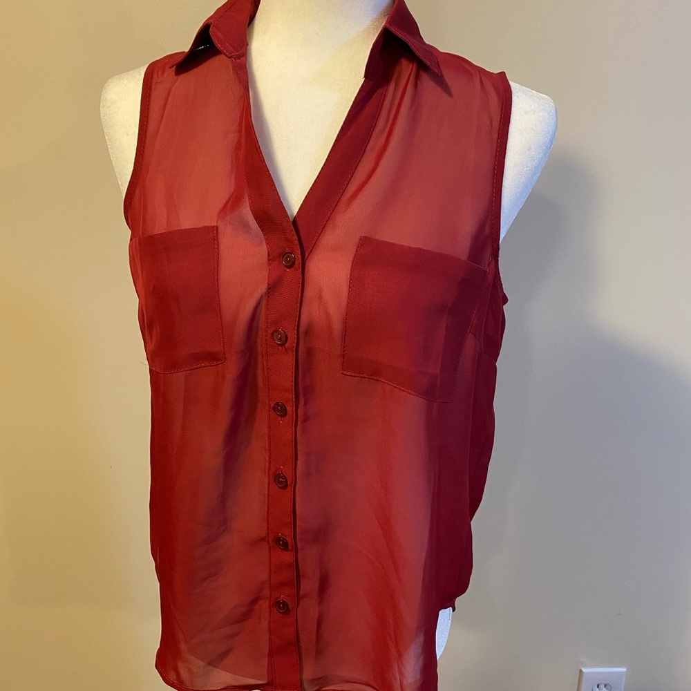 Wet Seal sleeveless button down blouse S